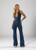 Velaris | Elegante tuta da donna in jeans con gamba larga