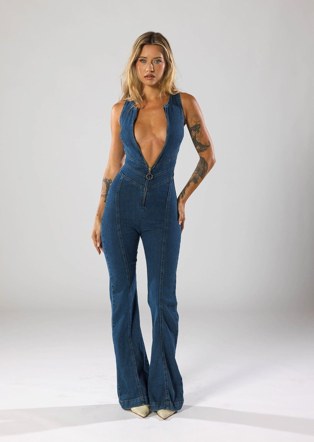 Velaris | Elegante tuta da donna in jeans con gamba larga