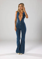 Velaris | Elegante tuta da donna in jeans con gamba larga