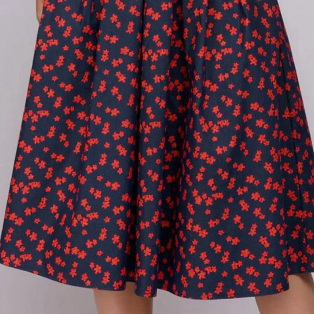 Rosavine | Abito Midi Formale Donna con Stampa Floreale e Maniche 3/4