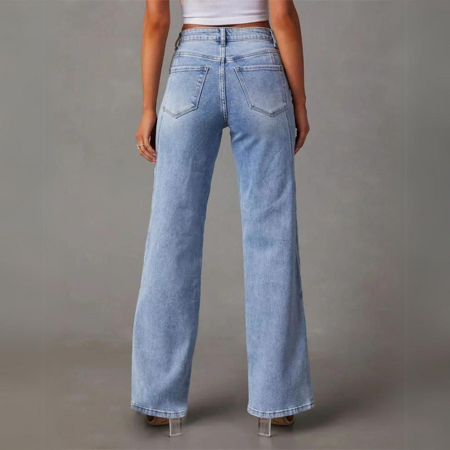 Kaia | Jeans da donna a vita alta con taglio dritto