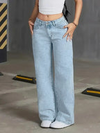 Liora | Jeans Donna a Vita Alta a Gamba Larga