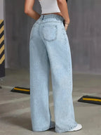 Liora | Jeans Donna a Vita Alta a Gamba Larga