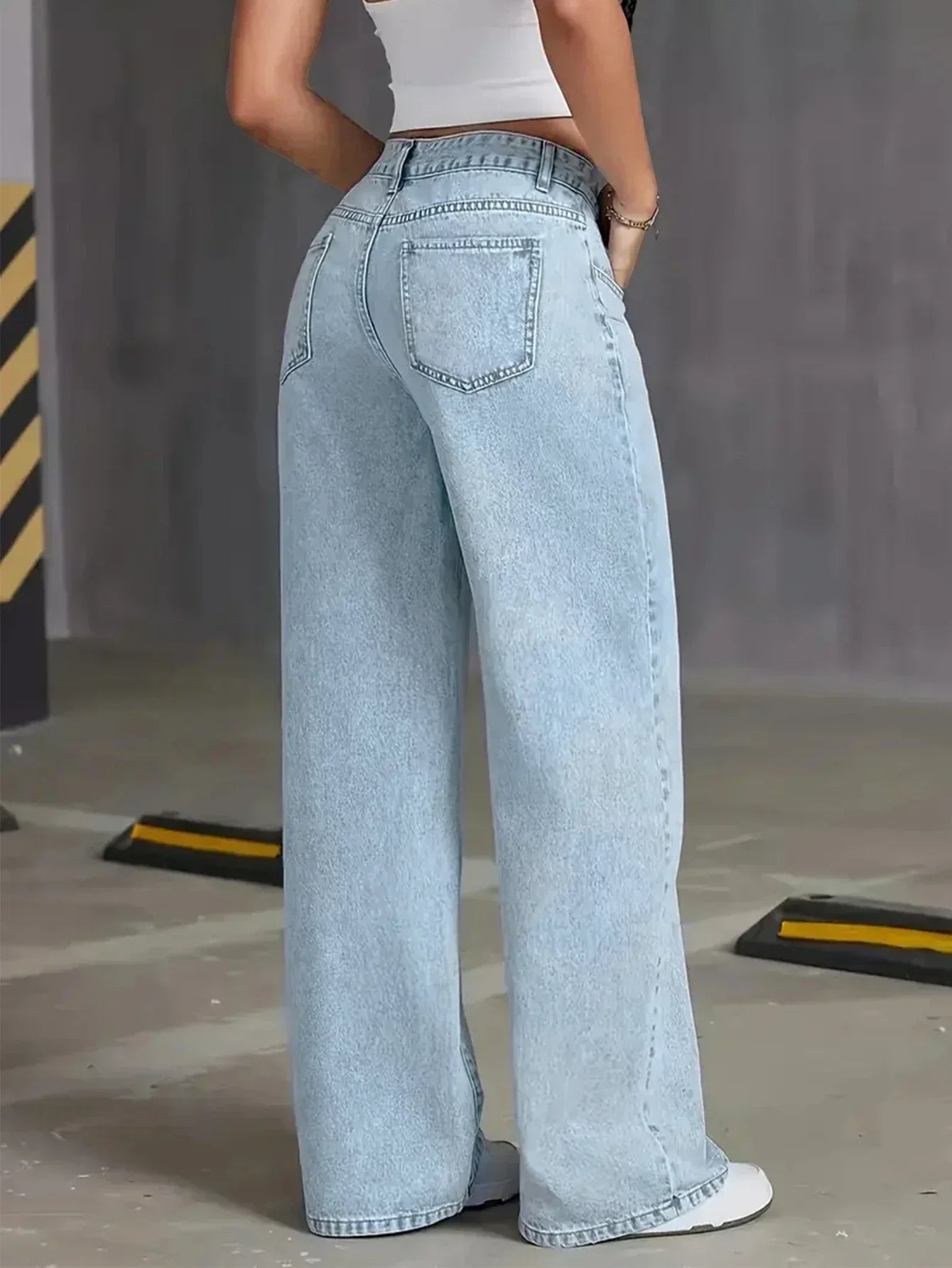 Liora | Jeans Donna a Vita Alta a Gamba Larga
