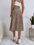 Zorella | Gonna Midi Donna Portafoglio con Motivo Animalier e Laccio