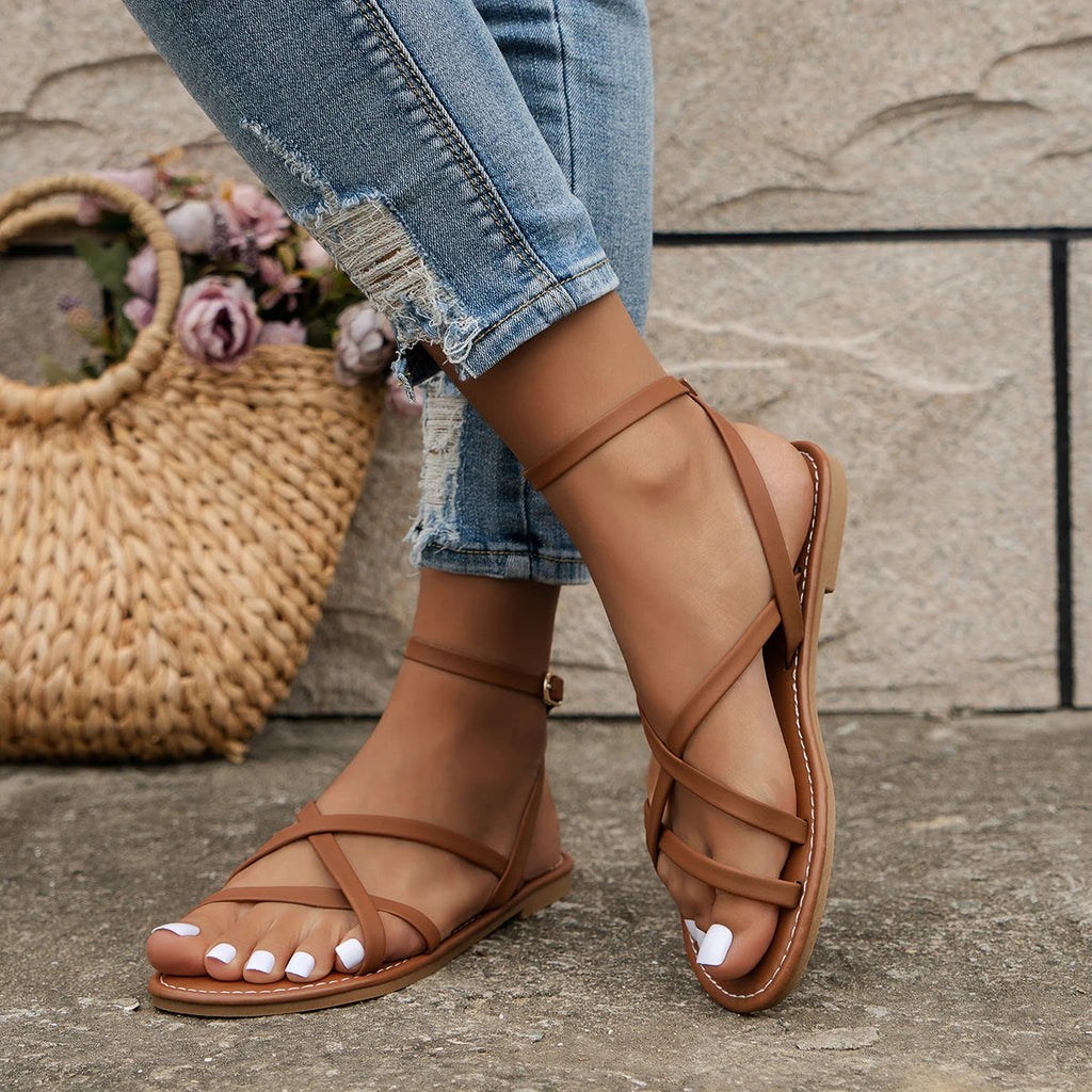 Calviera | Sandali Estivi Donna Bassi con Fasce Casual