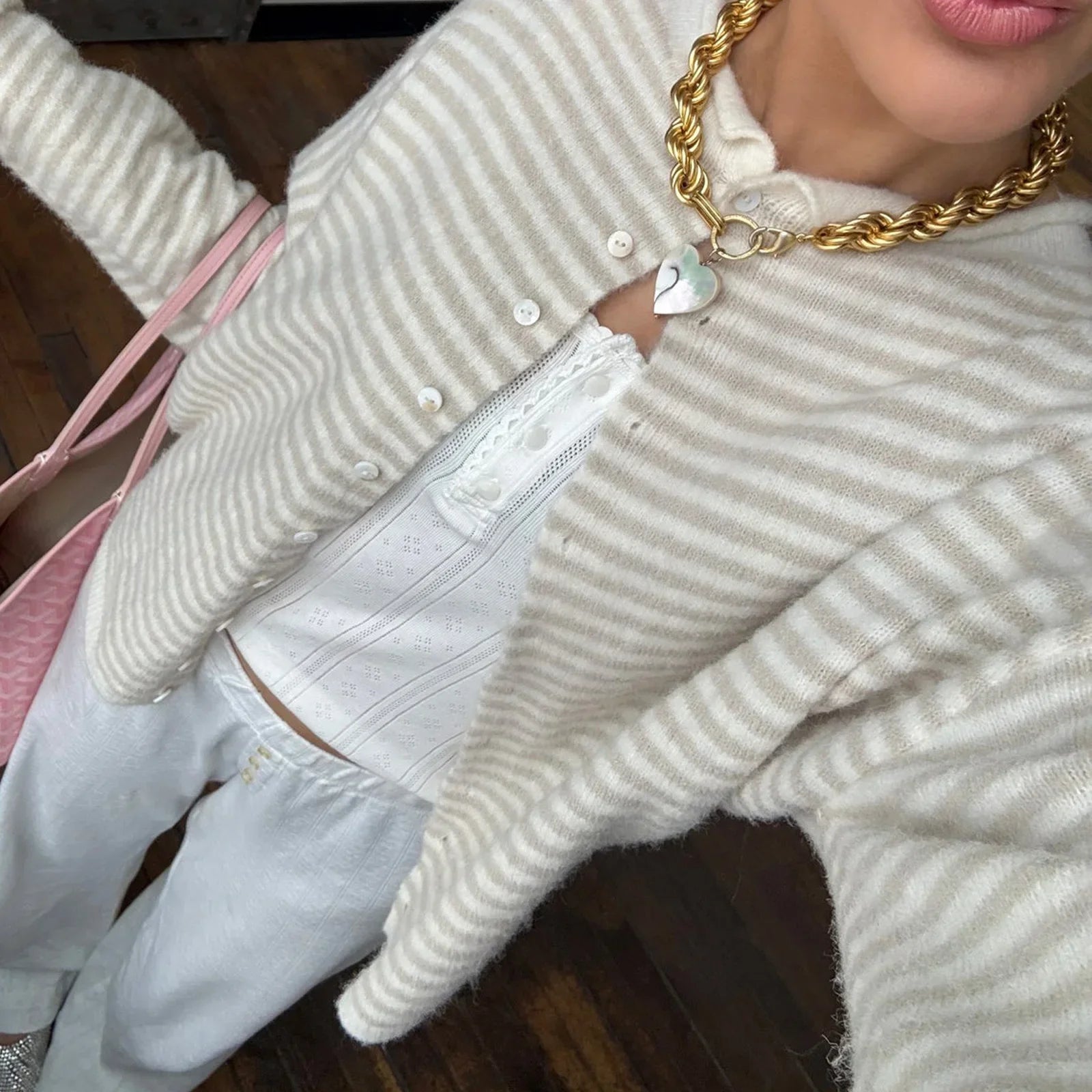 Novera | Women's Casual Striped Button-Up Cardigan