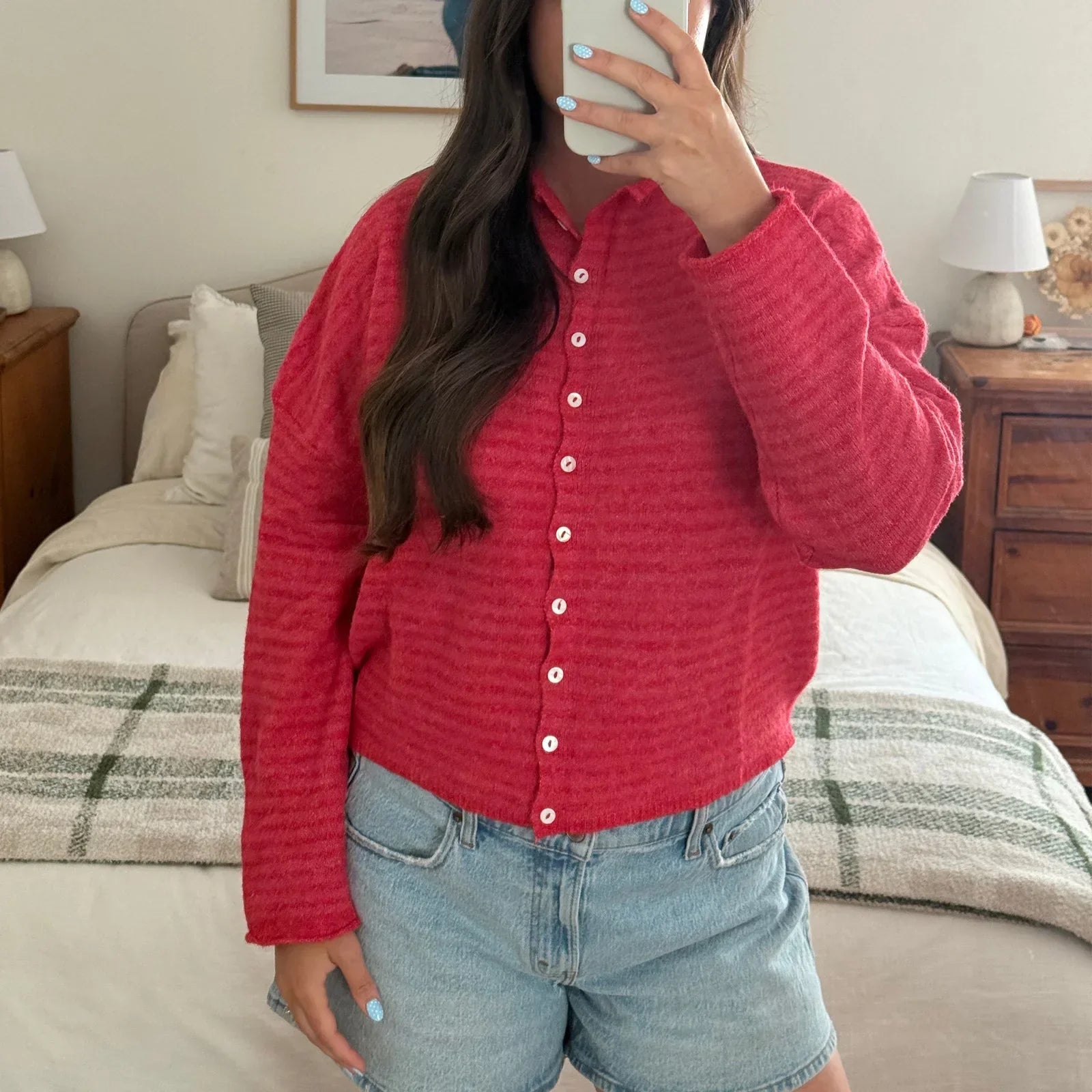 Novera | Women's Casual Striped Button-Up Cardigan