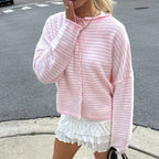 Novera | Cardigan casual da donna a righe con bottoni