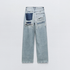 Vesira | Jeans donna azzurri con gamba dritta e vita alta
