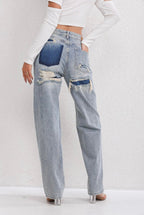 Vesira | Jeans donna azzurri con gamba dritta e vita alta