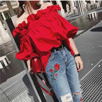 Zoey | Blusa Estiva Spagnola Arricciata