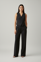 Zwarte gilet set studiofoto